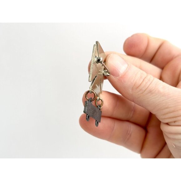 Sterling U.S. Army Carbine Marksman Badge Charm Silver Iron Cross Brooch Pin - Picture 8 of 9